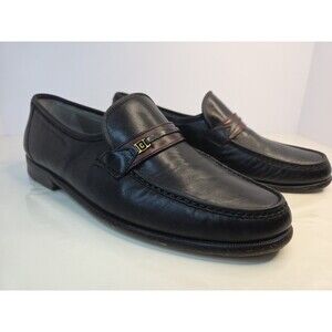 Church's Turin Mens Black Leather Penny Loafers 9.5 F Handmade in Italy EUC